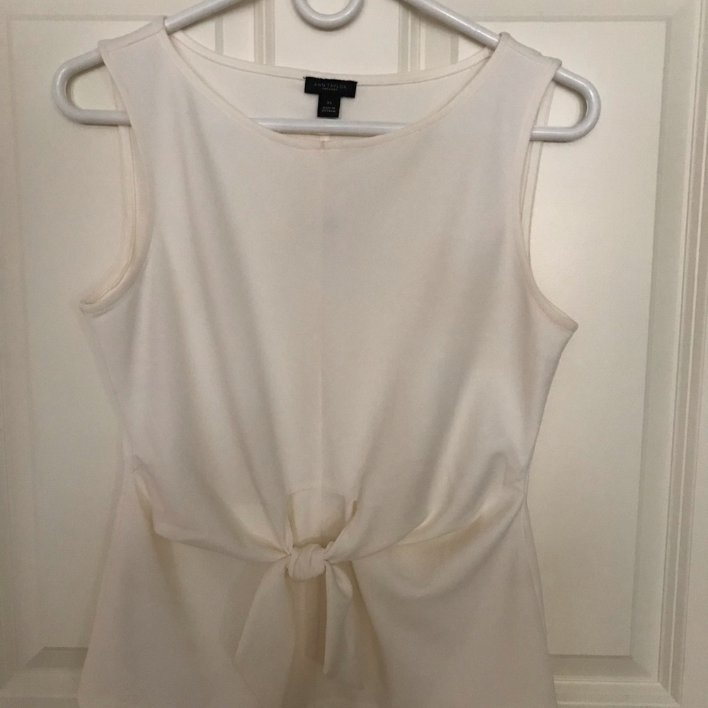 White Tie Front Top